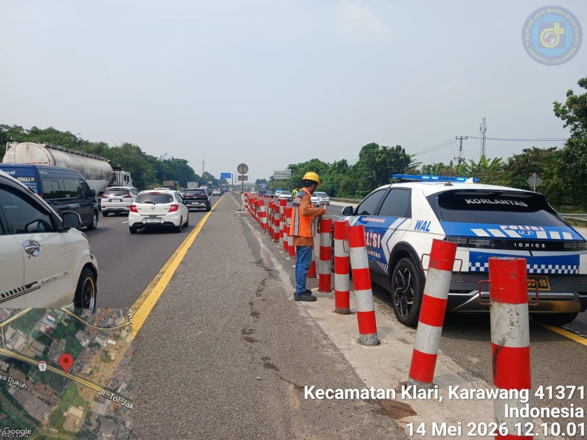 Lalu Lintas Normal, Contraflow KM 55-KM 65 Arah Cikatama Dihentikan Lalu Lintas Normal, Contraflow KM 55-KM 65 Arah Cikatama Dihentikan