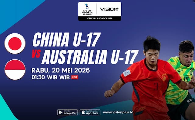 China vs Australia Perebutkan Tiket Final AFC U17 Asian Cup 2026, Nonton di VISION+ China vs Australia Perebutkan Tiket Final AFC U17 Asian Cup 2026, Nonton di VISION+