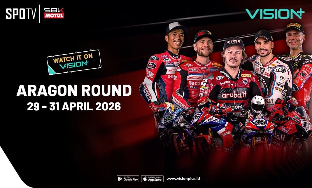 Aragon Round Siap Digelar, Saksikan Perebutan Poin Penting WorldSBK 2026 di VISION+ Aragon Round Siap Digelar, Saksikan Perebutan Poin Penting WorldSBK 2026 di VISION+