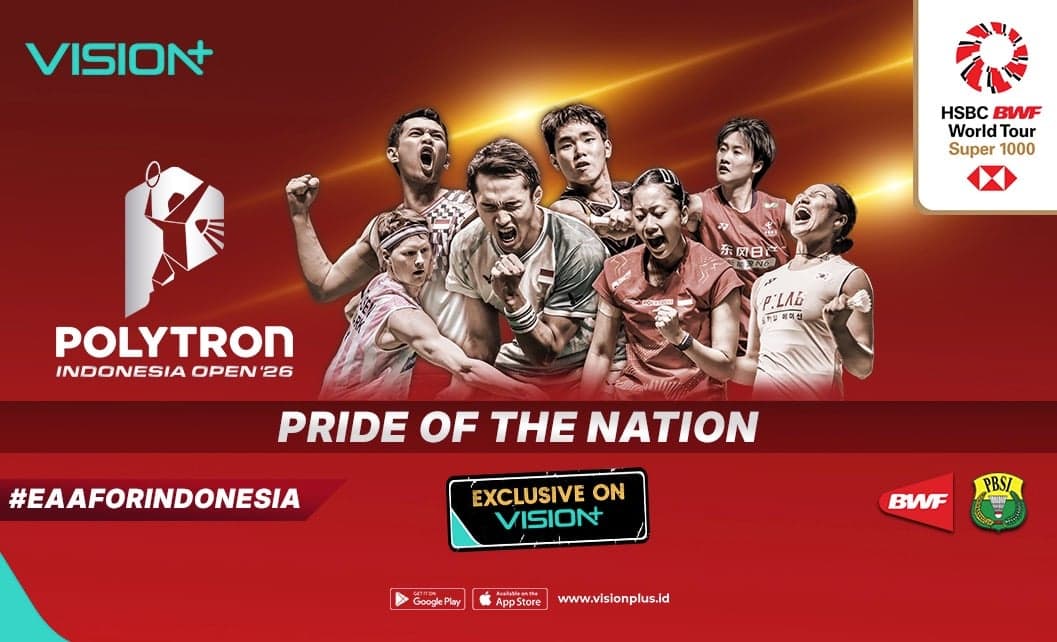 Dukung Skuad Garuda di POLYTRON Indonesia Open 2026, Ini Link Streaming VISION+ Dukung Skuad Garuda di POLYTRON Indonesia Open 2026, Ini Link Streaming VISION+