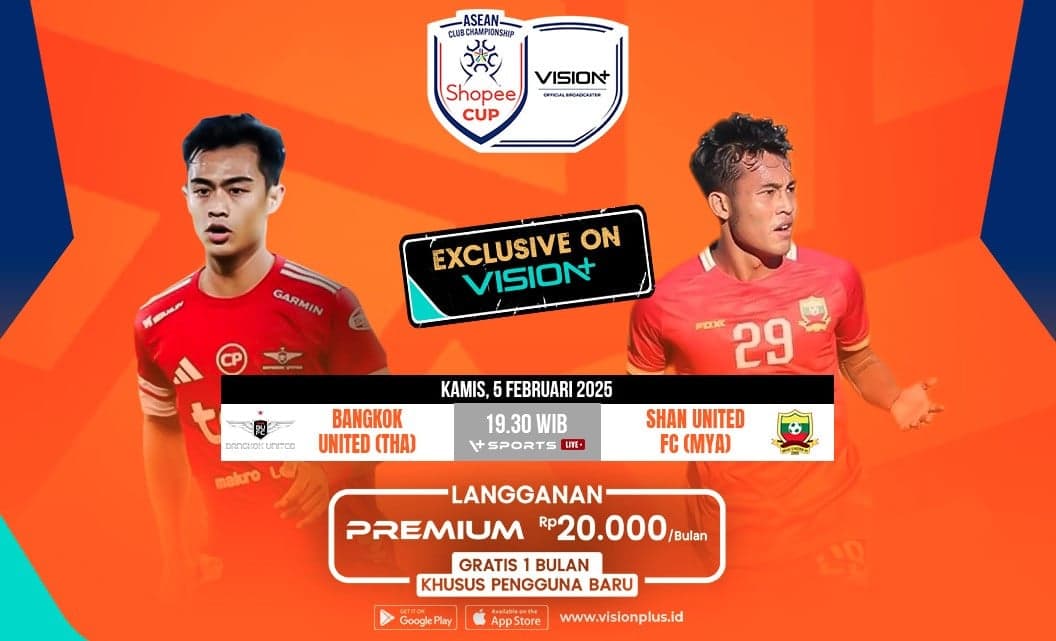 Jadwal dan Link Nonton Bangkok United vs Shan United FC di Shopee Cup 2025/26 Live di VISION+ Jadwal dan Link Nonton Bangkok United vs Shan United FC di Shopee Cup 2025/26 Live di VISION+