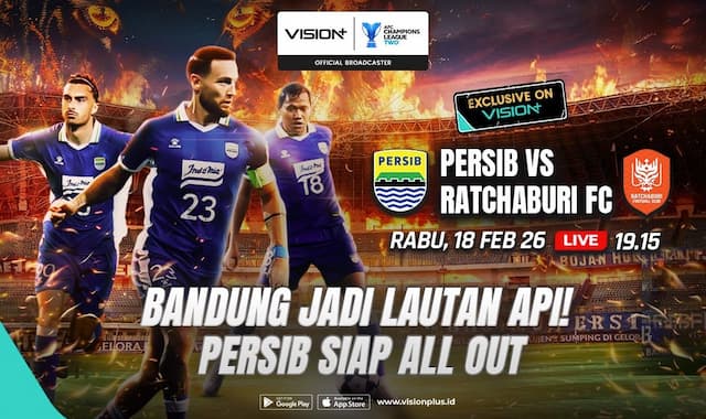 Ini Jadwal dan Link Streaming Persib vs Ratchaburi di VISION+, Lautan Api Menggelora! Ini Jadwal dan Link Streaming Persib vs Ratchaburi di VISION+, Lautan Api Menggelora!