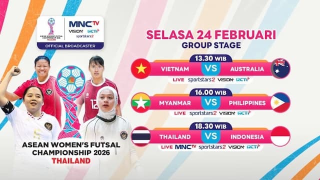 Timnas Futsal Putri Indonesia Hadapi Tuan Rumah Thailand di Laga Perdana Asean Women's Futsal Championship 2026 Timnas Futsal Putri Indonesia Hadapi Tuan Rumah Thailand di Laga Perdana Asean Women's Futsal Championship 2026