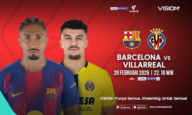 Barcelona vs Villarreal, Laga Krusial Papan Atas LaLiga 2025/26 Live di VISION+ Barcelona vs Villarreal, Laga Krusial Papan Atas LaLiga 2025/26 Live di VISION+