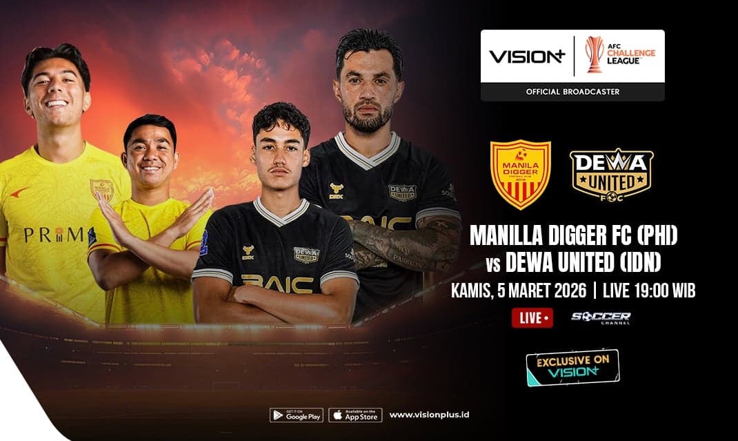 Live Streaming Manila Digger FC vs Dewa United di AFC Challenge League 2026, Nonton di VISION+ Live Streaming Manila Digger FC vs Dewa United di AFC Challenge League 2026, Nonton di VISION+
