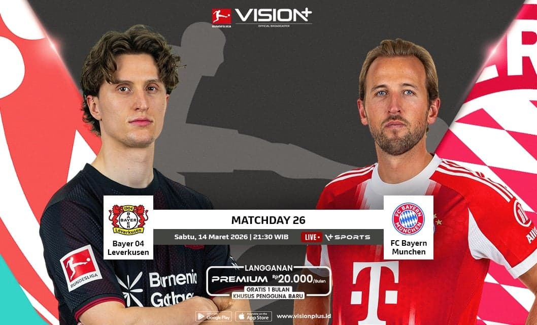 Bayer Leverkusen vs Bayern Munchen Bundesliga 2025/26: Jadwal dan Link Nonton di VISION+ Bayer Leverkusen vs Bayern Munchen Bundesliga 2025/26: Jadwal dan Link Nonton di VISION+