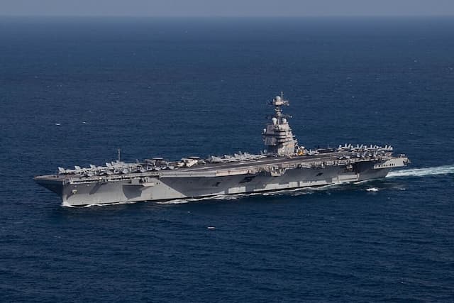 Kapal Induk Amerika USS Gerald R Ford Mundur dari Perang Iran, Balik ke Pangkalan Kreta Kapal Induk Amerika USS Gerald R Ford Mundur dari Perang Iran, Balik ke Pangkalan Kreta