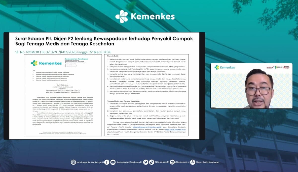 Kemenkes Keluarkan Surat Edaran Kewaspadaan Campak untuk Tenaga Medis dan Kesehatan, Ini Isinya Kemenkes Keluarkan Surat Edaran Kewaspadaan Campak untuk Tenaga Medis dan Kesehatan, Ini Isinya