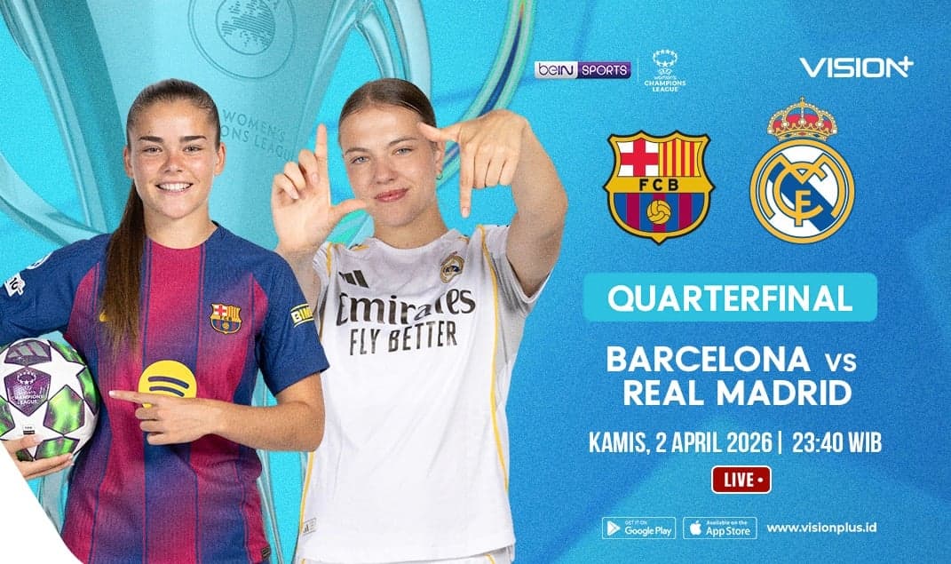 Jadwal dan Link Nonton Barcelona vs Real Madrid UWCL 2025/26 Live Streaming di VISION+ Jadwal dan Link Nonton Barcelona vs Real Madrid UWCL 2025/26 Live Streaming di VISION+