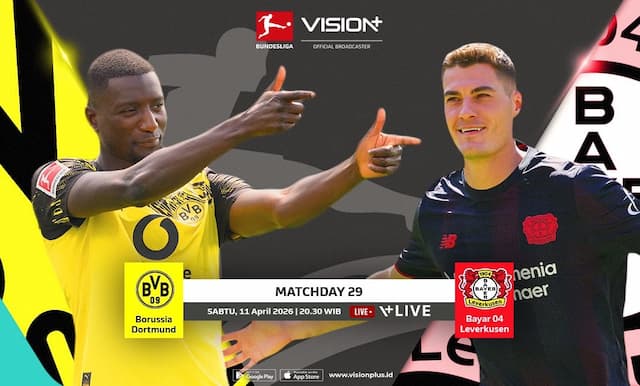 Borussia Dortmund Siap Hadapi Leverkusen: Laga Krusial Bundesliga Live di VISION+ Borussia Dortmund Siap Hadapi Leverkusen: Laga Krusial Bundesliga Live di VISION+