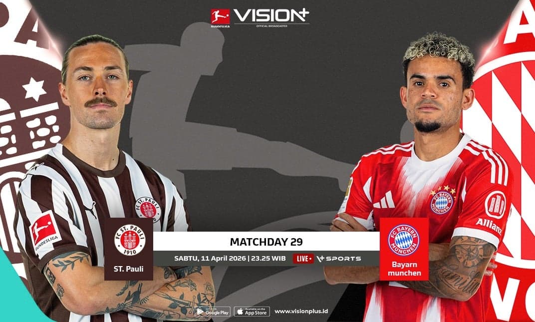 FC St. Pauli vs Bayern Munchen: Duel Menarik Bundesliga 2025/26 Tayang Live di VISION+ FC St. Pauli vs Bayern Munchen: Duel Menarik Bundesliga 2025/26 Tayang Live di VISION+