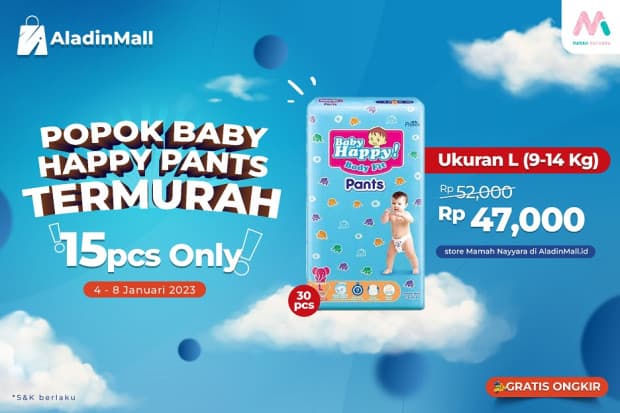 Beli Popok Bayi di AladinMall Aja, Ada Harga Spesial + Gratis Ongkir! Buruan Cuma 15 Pcs Beli Popok Bayi di AladinMall Aja, Ada Harga Spesial + Gratis Ongkir! Buruan Cuma 15 Pcs