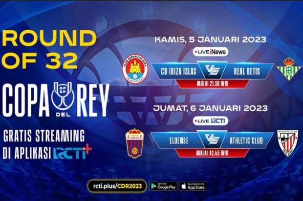 Link Live Streaming 32 Besar Copa del Rey di RCTI Plus: Gratis! Link Live Streaming 32 Besar Copa del Rey di RCTI Plus: Gratis!