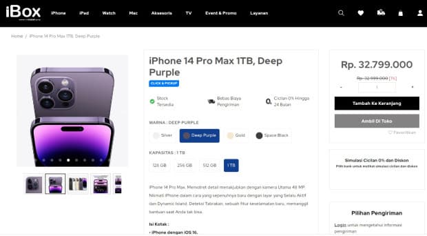Perbandingan Harga iPhone 14 Pro Max Blibli vs iBox, Siapa Lebih Murah? Perbandingan Harga iPhone 14 Pro Max Blibli vs iBox, Siapa Lebih Murah?