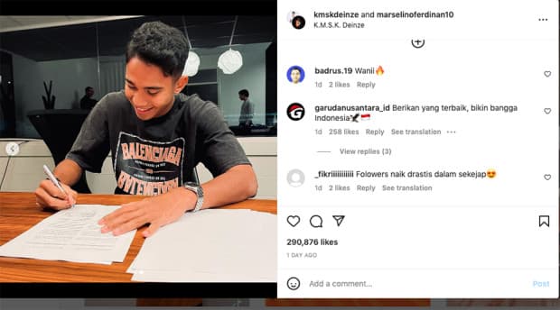 Pengikut KMSK Deinze Melejit setelah Marselino Ferdinan Bergabung Pengikut KMSK Deinze Melejit setelah Marselino Ferdinan Bergabung