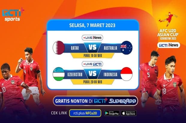 Link Live Streaming RCTI Plus Piala Asia U-20! Uzbekistan vs Timnas Indonesia dan Qatar vs Australia Link Live Streaming RCTI Plus Piala Asia U-20! Uzbekistan vs Timnas Indonesia dan Qatar vs Australia