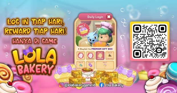 Dapatkan Banyak Reward Dengan Log In Tiap Hari di Game Lola Bakery!