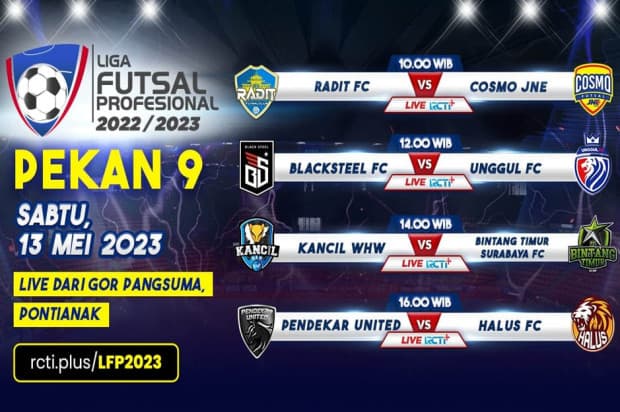 Link Live Streaming Liga Futsal Profesional 2022/2023: Black Steel, BTS dan Pendekar United Tampil Hari Ini Link Live Streaming Liga Futsal Profesional 2022/2023: Black Steel, BTS dan Pendekar United Tampil Hari Ini