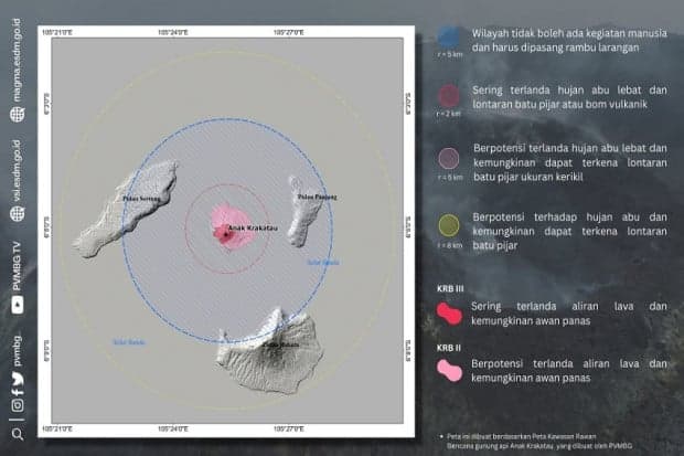 Kementerian ESDM Keluarkan Peta Rekomendasi Gunung Anak Krakatau, Ini Bentuknya Kementerian ESDM Keluarkan Peta Rekomendasi Gunung Anak Krakatau, Ini Bentuknya