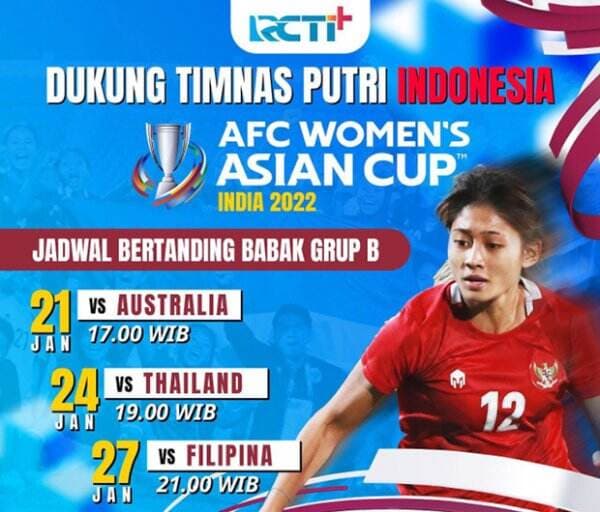 Live Streaming RCTI Plus Australia vs Timnas Putri Indonesia di Piala Asia Wanita 2022