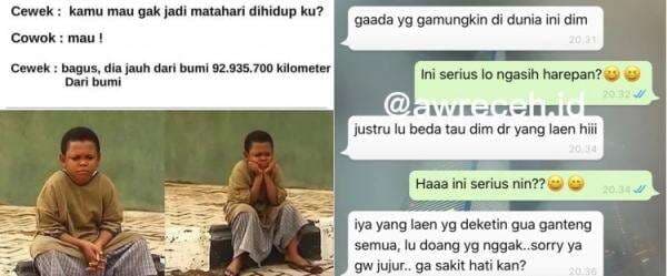 11 Gombalan maut cewek ke cowok ini kocak sekaligus bikin nyesek 11 Gombalan maut cewek ke cowok ini kocak sekaligus bikin nyesek