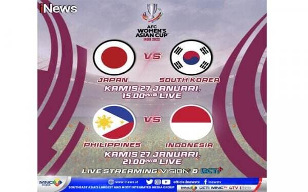 Jangan Lewatkan! Indonesia vs Filipina di Piala Asia Wanita 2022, Live iNews