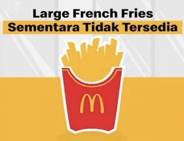 Kekurangan Pasokan Kentang Impor, McDonald`s Hapus Menu Large French Fries