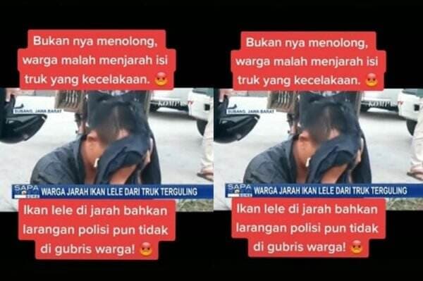 Viral! Warga Sibuk Jarah Lele dari Truk Pengangkut yang Terguling, Netizen: Miris