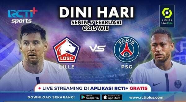 Link Live Streaming Lille vs PSG pada Liga Prancis 2021-2022 di RCTI+