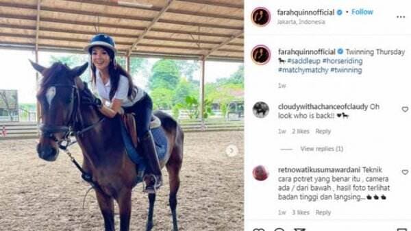Farah Quinn Tampil Seksi Saat Momen Berkuda, Netizen: Cantik Kayak Barbie