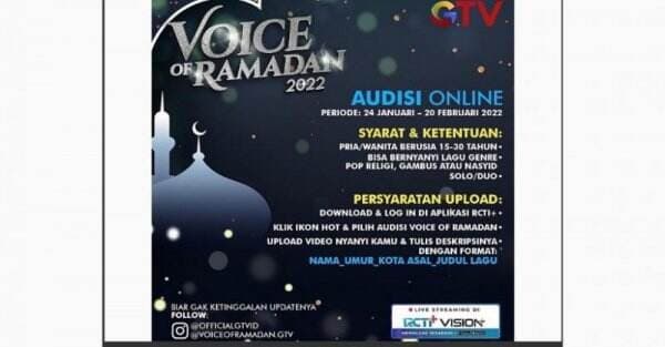 Ayo Ikutan Audisi Onlinenya! Inul, Ust Zacky, Sulis hingga Danang Siap Sapa Talenta Bercahaya Indonesia di Voice of Ramadan 2022