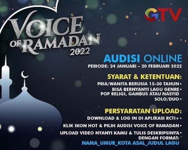 Ayo Ikutan Audisi Onlinenya! Inul, Ust Zacky, Sulis, hingga Danang Siap Sapa Talenta Bercahaya Indonesia di Voice of Ramadan 2022