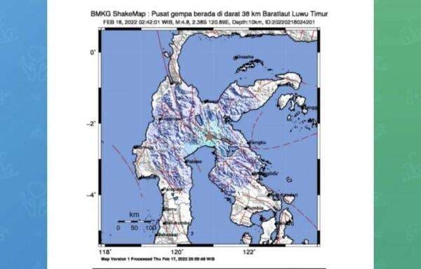 Tak Berpotensi Tsunami Dipicu Aktivitas Sesar Matano, Gempa Tektonik M4,8 Guncang Luwu Timur Tak Berpotensi Tsunami Dipicu Aktivitas Sesar Matano, Gempa Tektonik M4,8 Guncang Luwu Timur