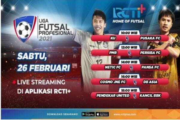 Live Streaming RCTI, Jadwal Liga Futsal Profesional 2021 Pekan Ke-8, Sabtu-Minggu