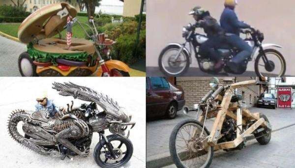 6 Modifikasi Motor Paling Aneh di Dunia, Ada yang seperti Burger hingga Bermuka Dua 6 Modifikasi Motor Paling Aneh di Dunia, Ada yang seperti Burger hingga Bermuka Dua