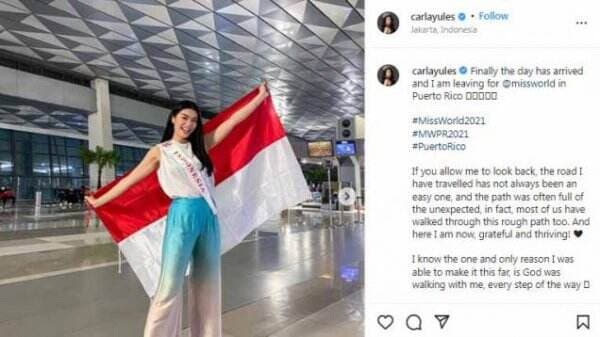 Bangga! Miss Indonesia Carla Yules Masuk Top 6 Miss World 2021, Terbaik di Asia