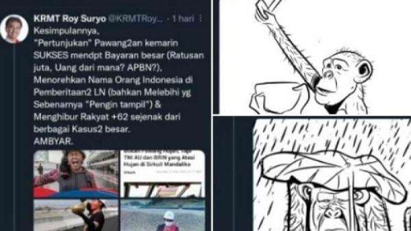 Ngeledek Pawang Hujan dengan Ilustrasi Monyet, Roy Suryo Dituding Rasis, Netizen Geram Ngeledek Pawang Hujan dengan Ilustrasi Monyet, Roy Suryo Dituding Rasis, Netizen Geram