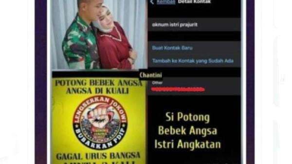 Sindir Jokowi, Istri Prajurit TNI Cuit Potong Bebek Angsa, Gagal Urus Bangsa Sindir Jokowi, Istri Prajurit TNI Cuit Potong Bebek Angsa, Gagal Urus Bangsa