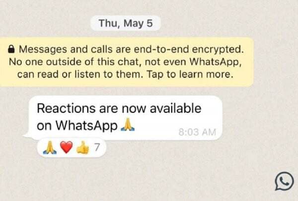 WhatsApp Rilis Fitu Baru, Berkas 2GB dan Emoji Reaksi