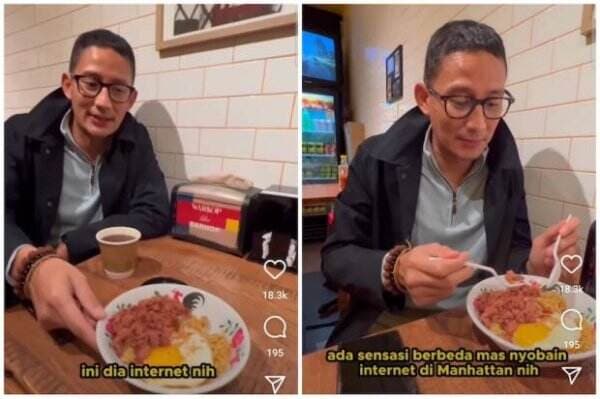 Sandiaga Uno Sambangi Warkop di New York: Makannya Mi Telur Kornet