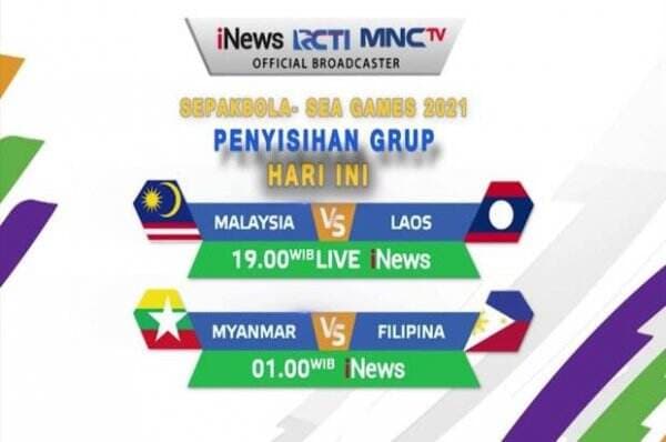 Live di iNews Malaysia vs Laos dan Myanmar vs Filipina SEA Games 2021