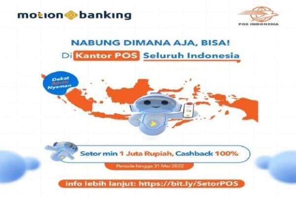 Layanan Setor Tunai: MotionBanking Bekerja Sama dengan PT POS Indonesia