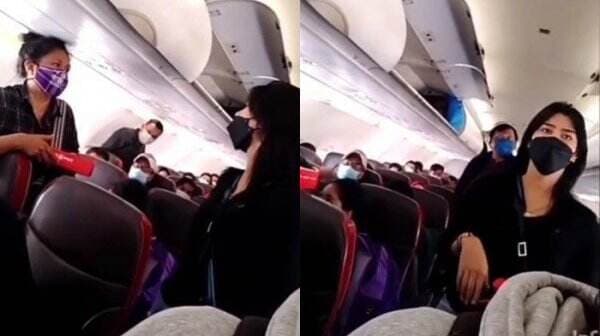 Heboh, Emak-emak Vs Wanita Muda Adu Mulut Gegara Antre Turun dari Pesawat