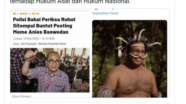 Posting Anies Baswedan Pakai Baju Adat Papua, Ruhut Sitompul Dikatai Nicho Silalahi