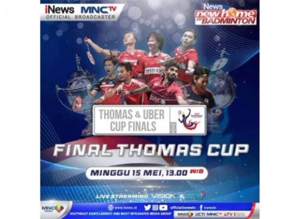 Masuki Partai Puncak, Indonesia vs India di Thomas Cup 2022, LIVE di iNews dan MNCTV