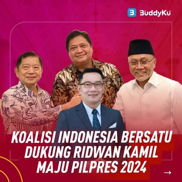 Koalisi Indonesia Bersatu Dukung Ridwan Kamil Maju Pilpres 2024