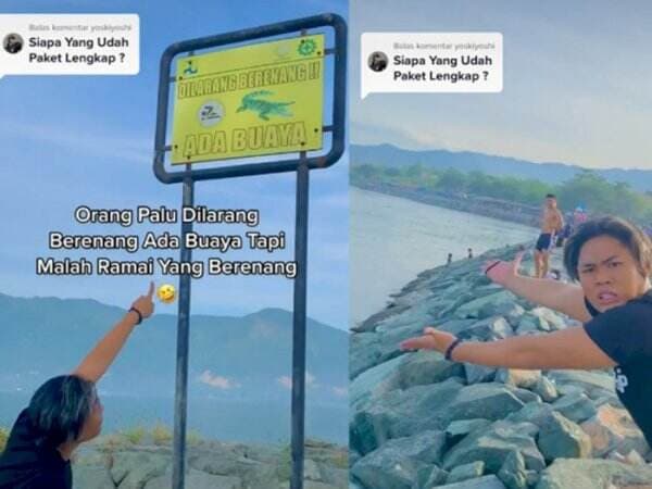 Viral Peringatan di Pantai Ada Buaya, Tapi Wisatawan Malah Ramai Berenang