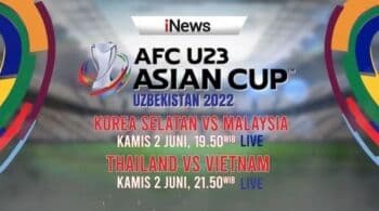 Jadwal Siaran Langsung Piala Asia U-23 2022 Hari Ini di iNews: Korea Selatan vs Malaysia dan Thailand vs Vietnam
