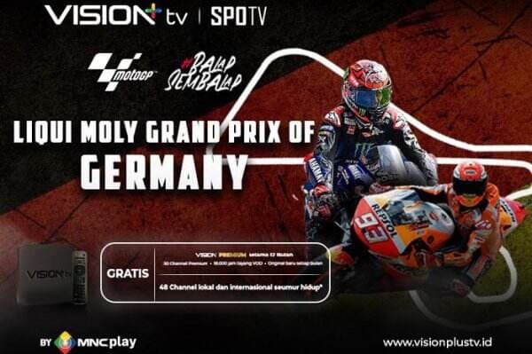 Nonton Aksi Fabio Quartararo Dkk di MotoGP Jerman 2022, Live Vision+ TV