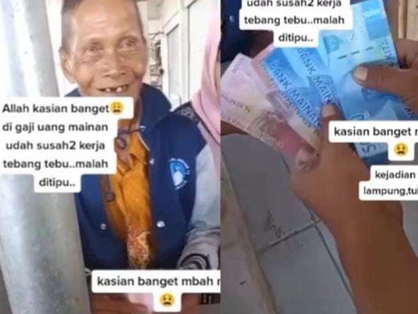Sedih Banget! Kakek Penebang Tebu Ini Digaji dengan Uang Mainan, Tetap Senyum Meski Ditipu Sedih Banget! Kakek Penebang Tebu Ini Digaji dengan Uang Mainan, Tetap Senyum Meski Ditipu